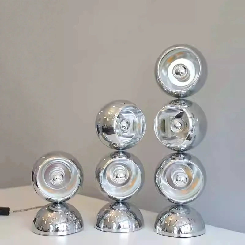 Astra Rotatable Silver Sphere Table Lamp & Floor Lamp