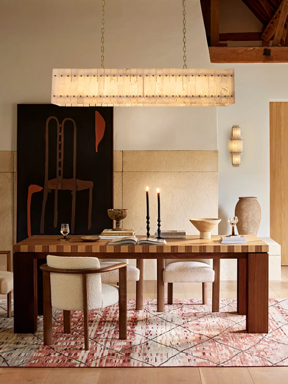 Mallory Alabaster Wall Sconce, Dimmable