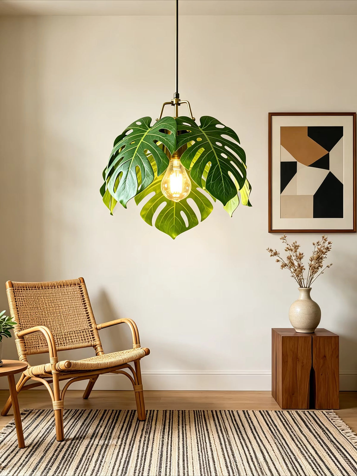 Palmera Monstera Leaf Resin Pendant Light