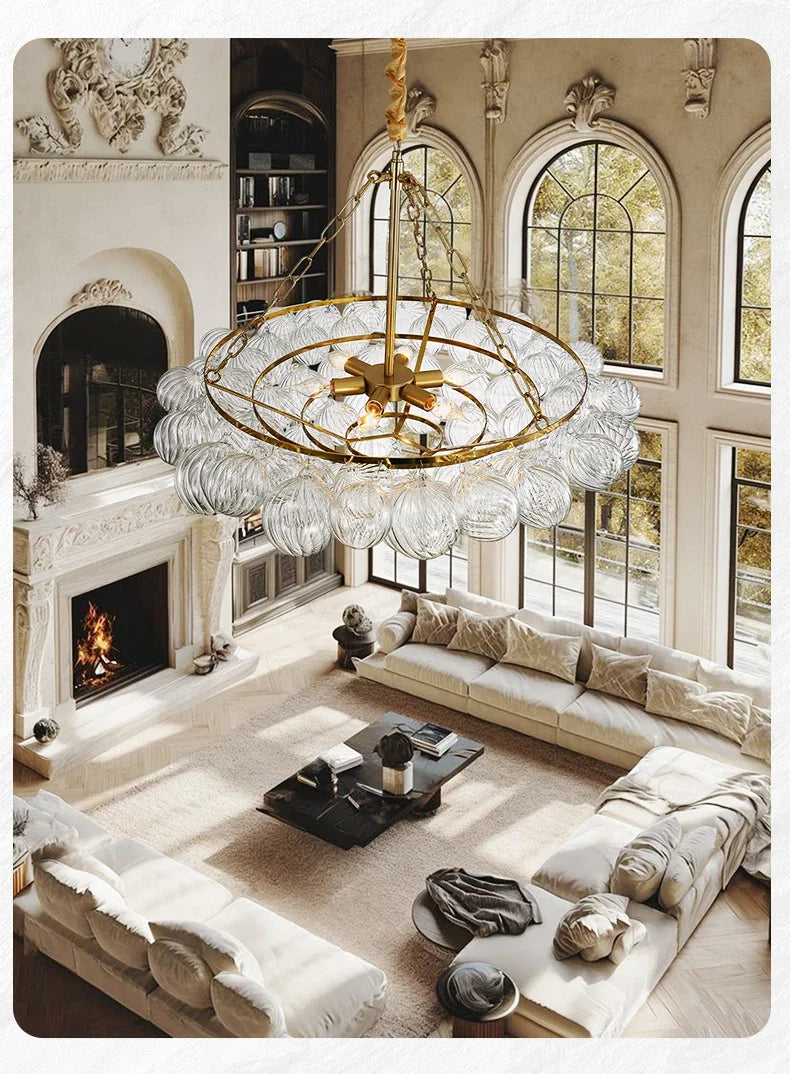 Colette Floating Bubbles 4-Tier Glass Chandelier