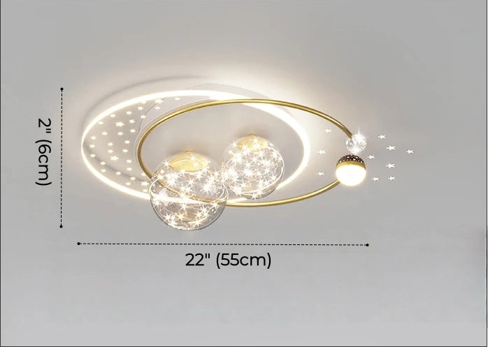 Starry Orbit Halo LED Flush Mount Light