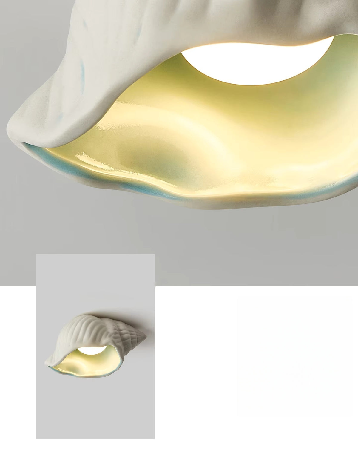 Nerissa Ceramic Conch Shell Ceiling Light