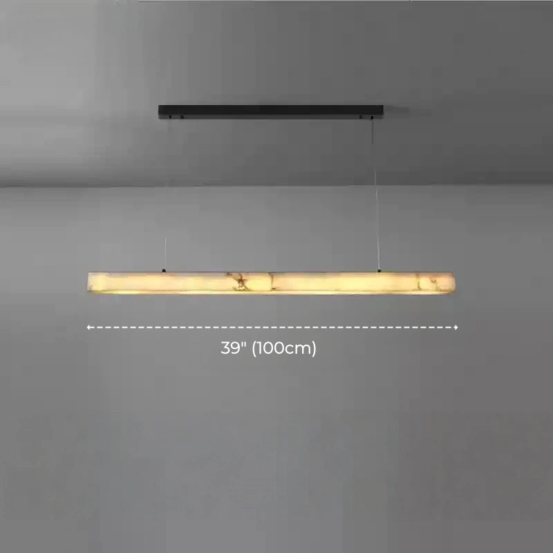 Minimalist Linear Alabaster LED Chandelier