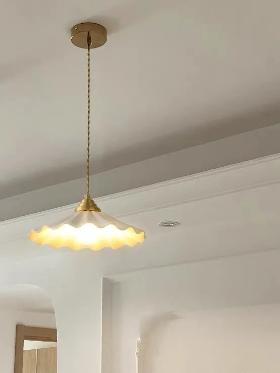 Lucie Pleated Ceramic Pendant Light