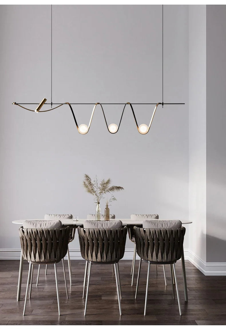 Aurelio Sculptural Wave Linear Chandelier