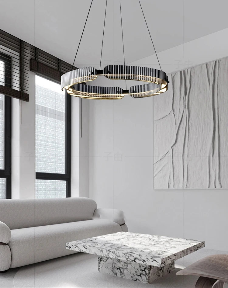Aureon Ring LED Glass Pendant Light, Dimmable