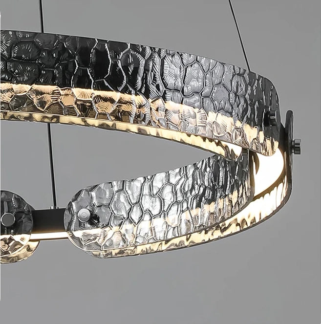 Aureon Ring LED Glass Pendant Light, Dimmable