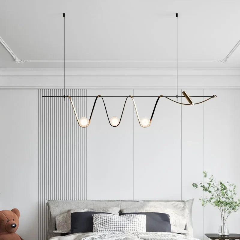 Aurelio Sculptural Wave Linear Chandelier