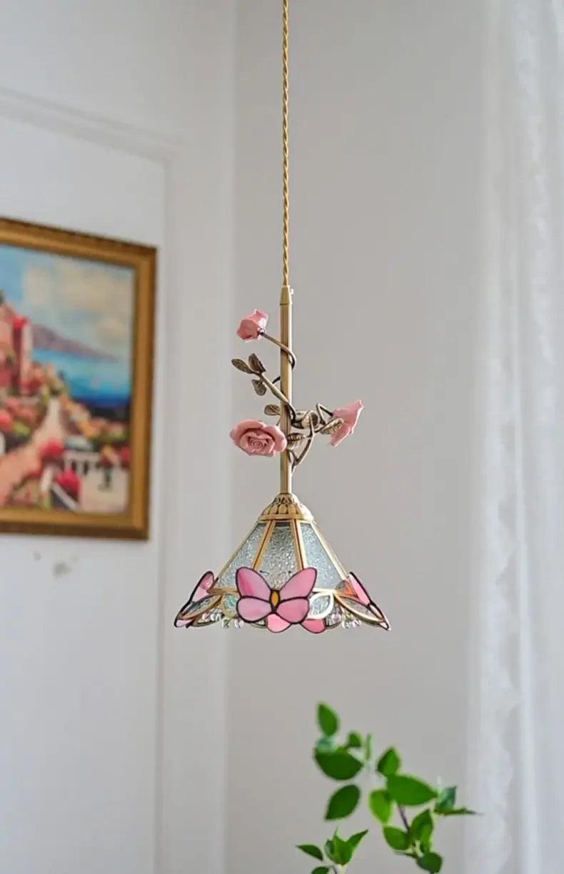 Botanical Floral Glass Pendant Light Collection