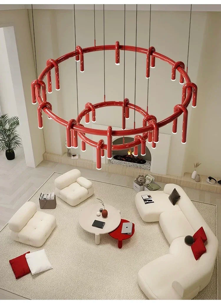 Calder Red Tube Chandelier