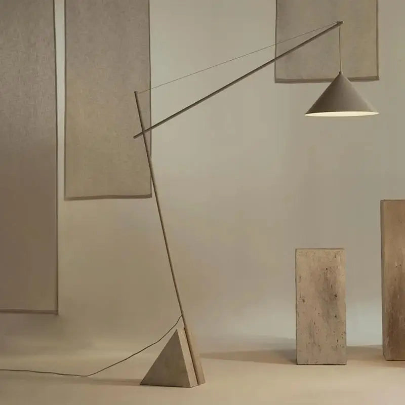 Arden Travertine Cantilever Floor Lamp