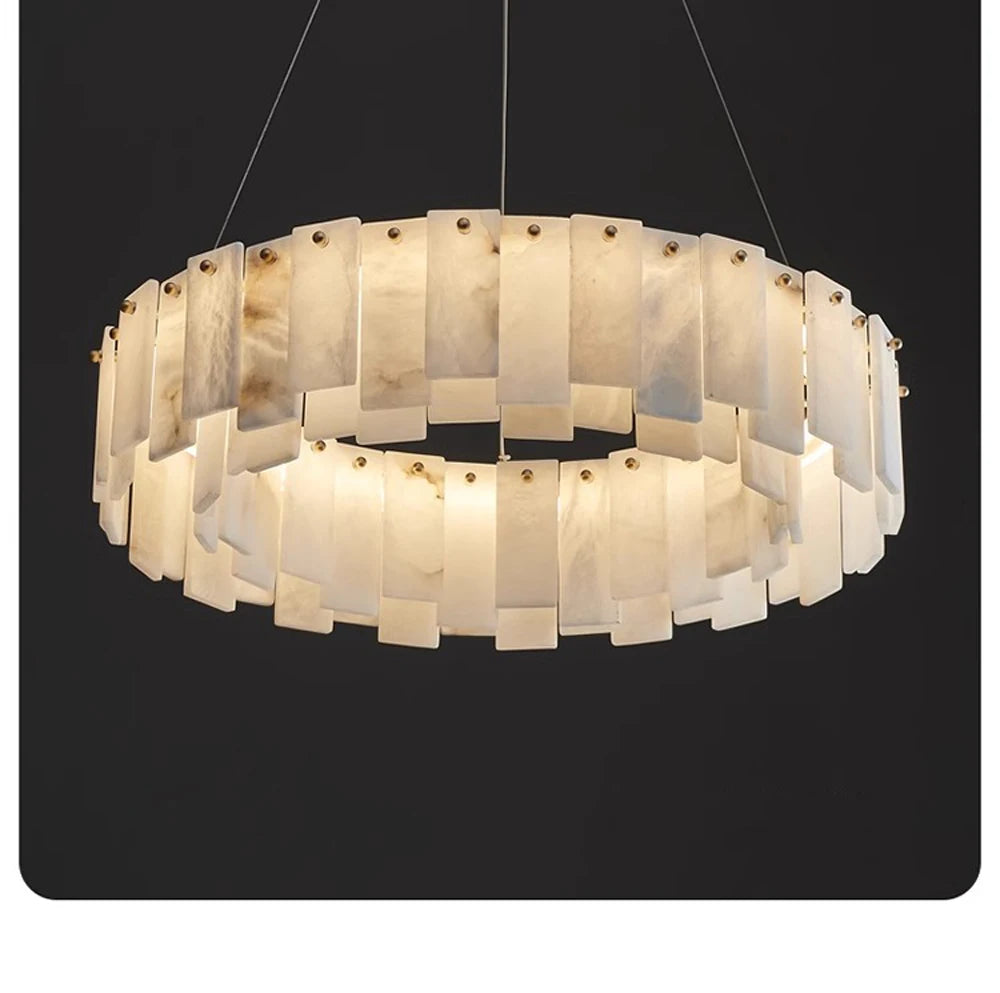 Mallory Multi-Tier Panels Alabaster Chandelier