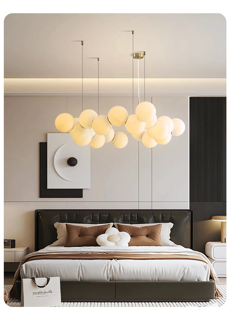Cloud Linked Bubble Chain Pendant Light