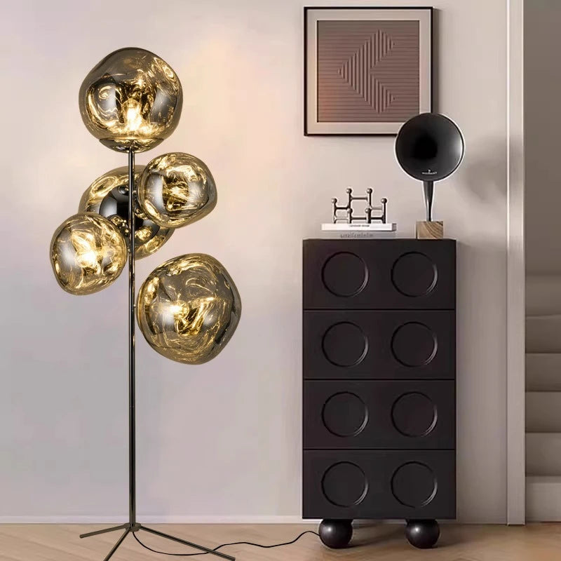 Tambora Lava Floor Lamp with Low-Profile Tripod Base
