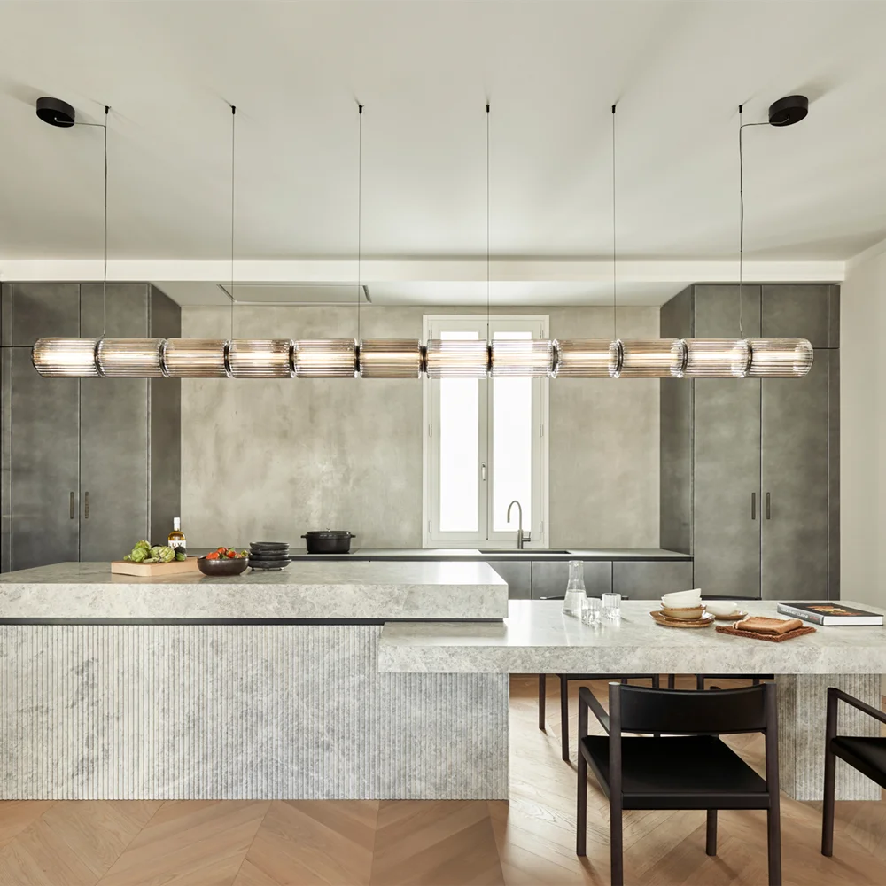 Mallory Column Glass Vertical Pendant Light