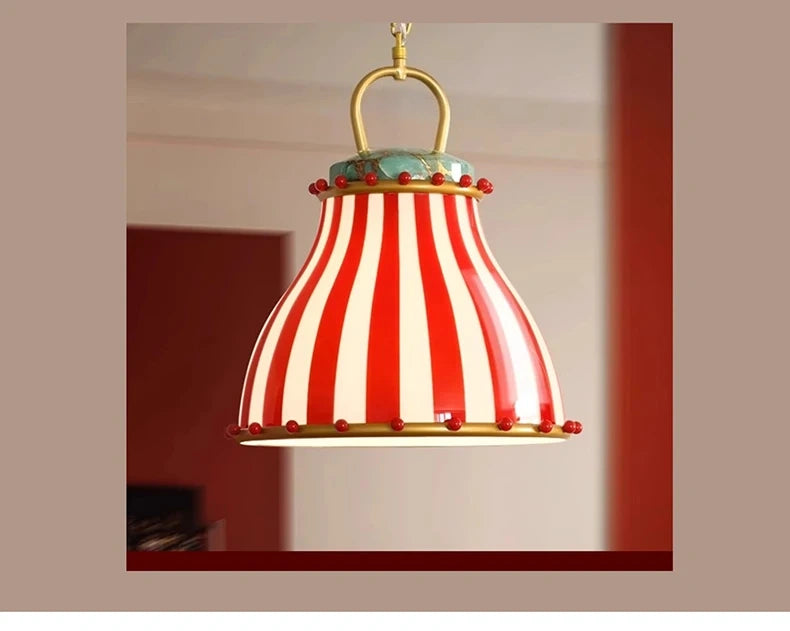 Rosetta Red Stripe Table Lamp & Pendant Light
