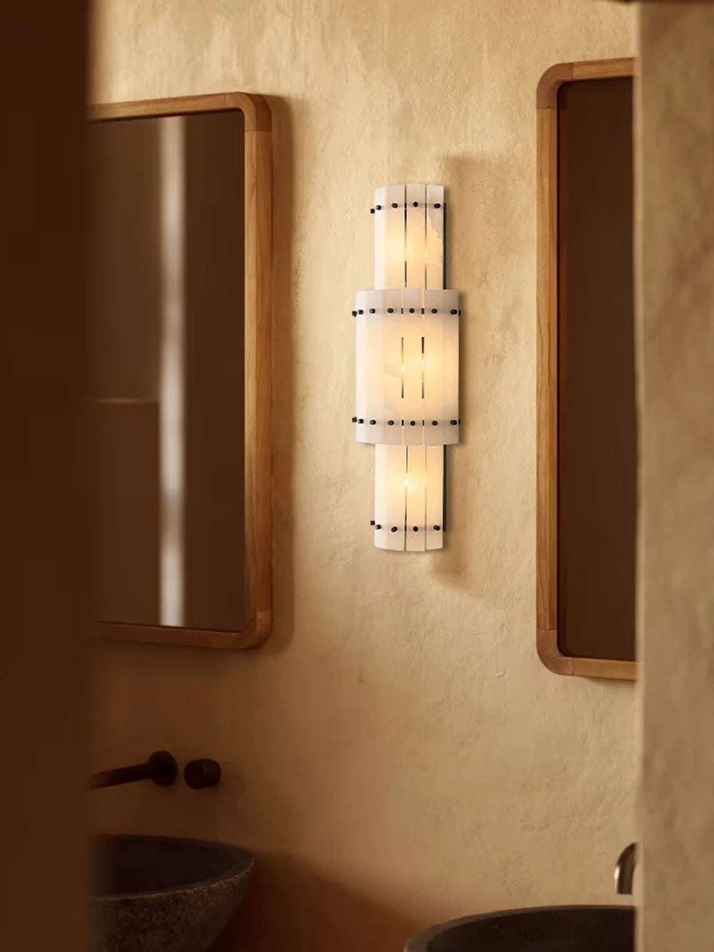 Mallory Alabaster Wall Sconce, Dimmable