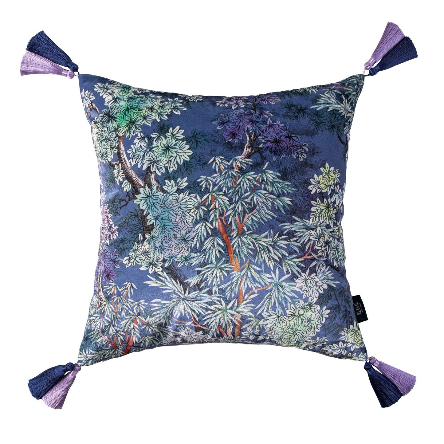 Night Royal Garden Floral Bloom Throw Pillow Case with Tassels