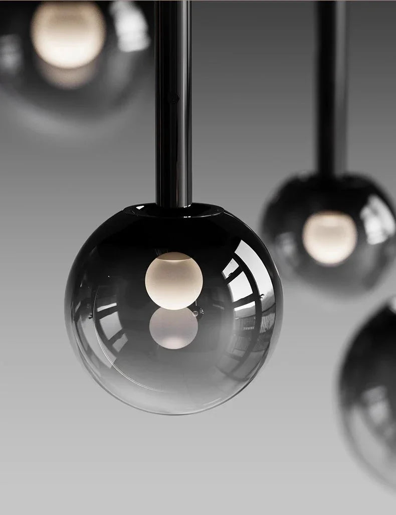 Sylvara Smoky Gray Glass Cluster Chandelier