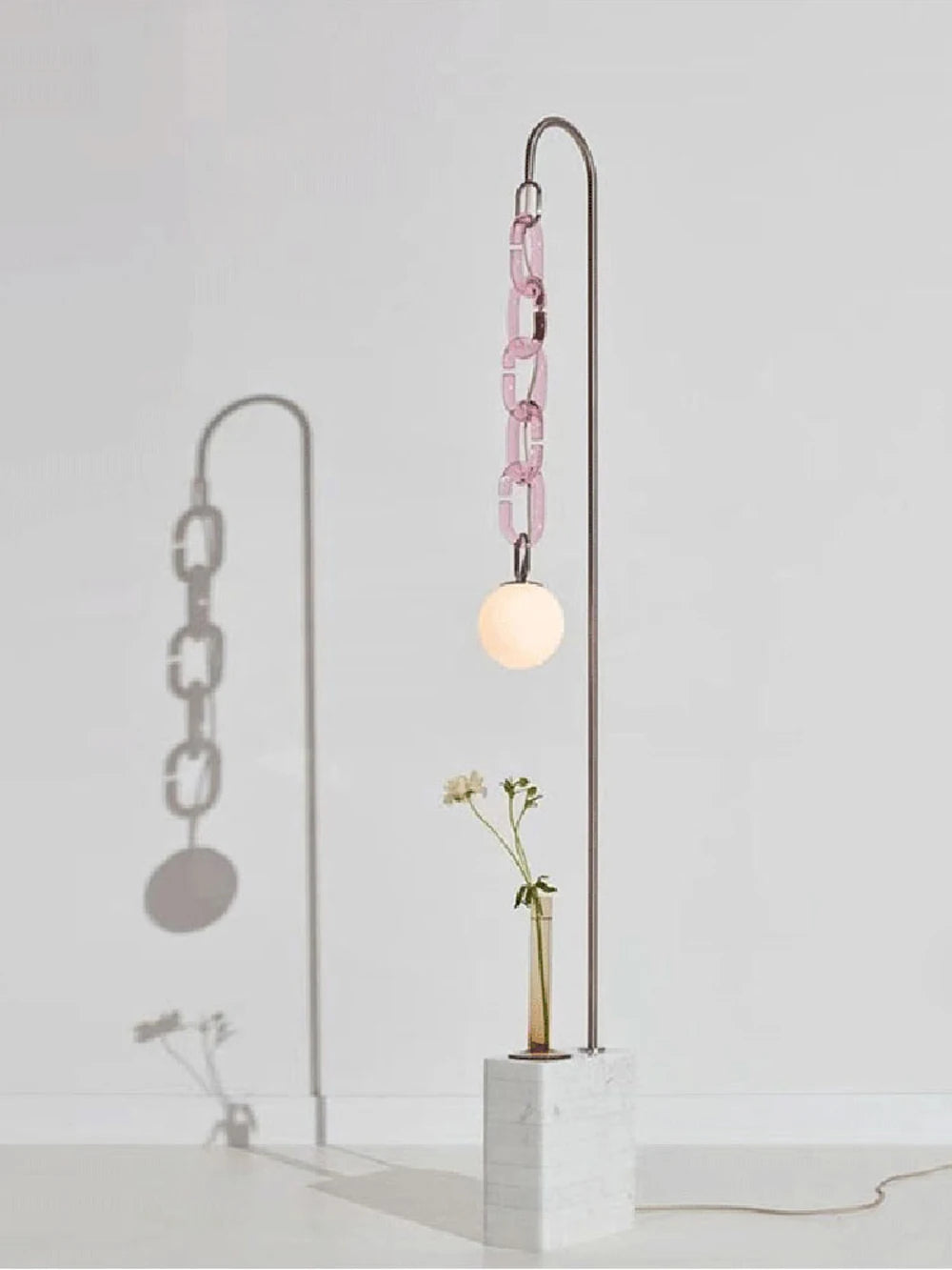 Hanging Chain Pendant Light with Globe