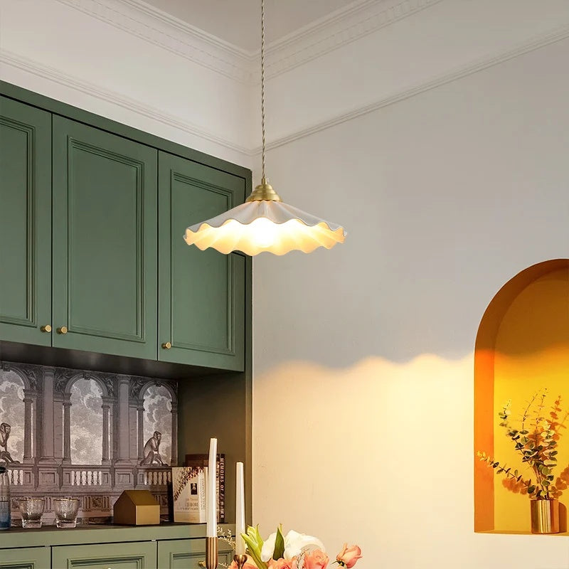 Lucie Pleated Ceramic Pendant Light