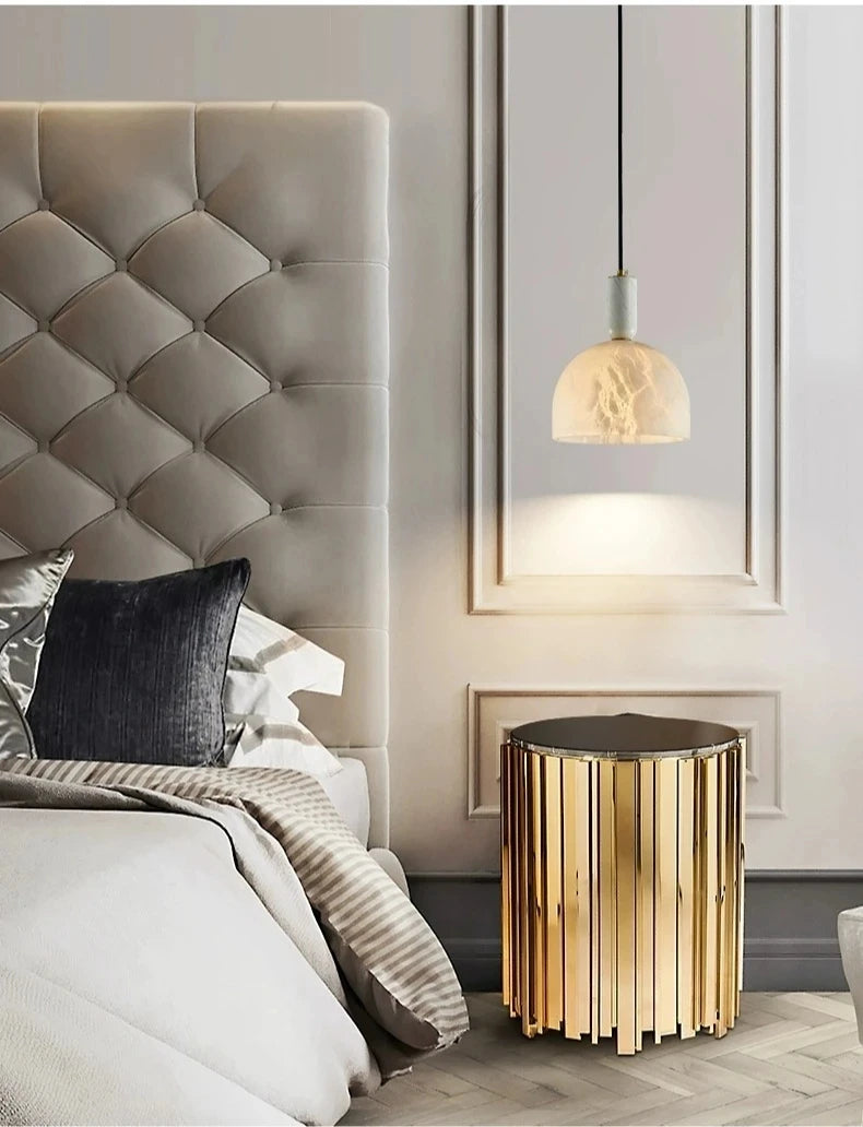 Luna Dome Alabaster Pendant Light