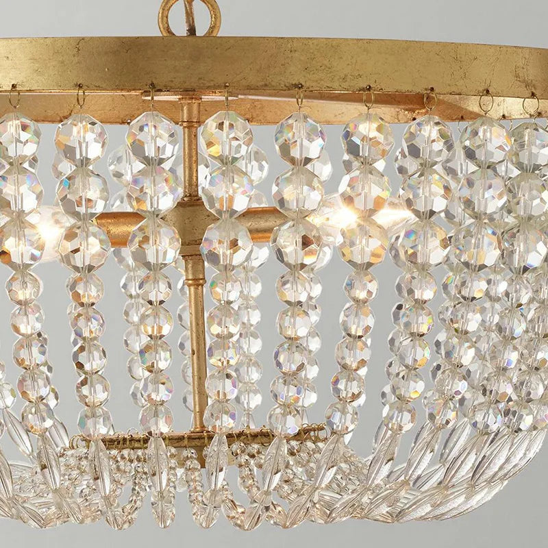 Round Crystal Beads Chandelier with Hanging Chain