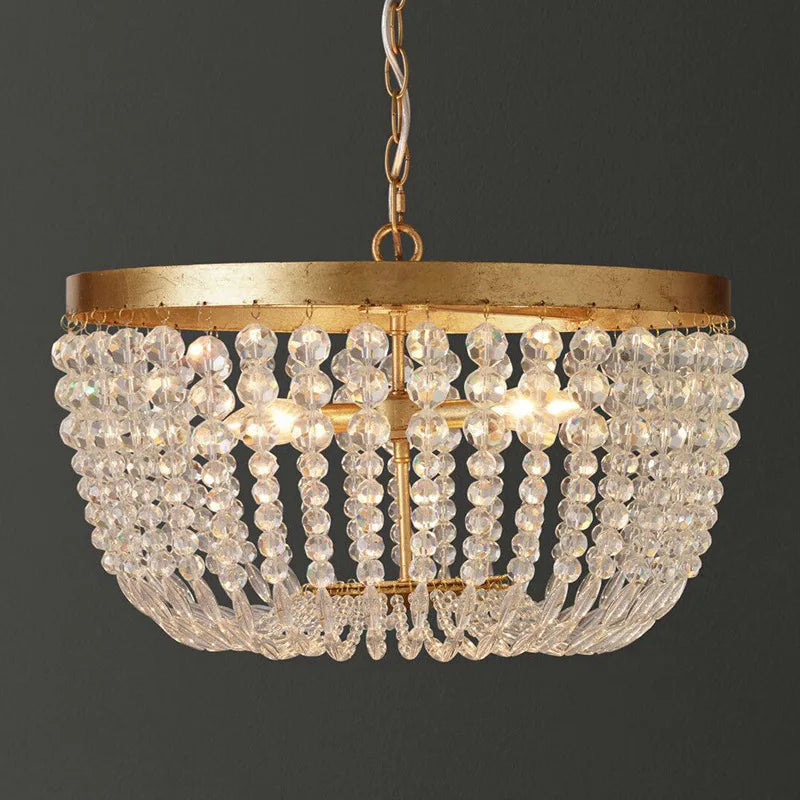 Round Crystal Beads Chandelier with Hanging Chain