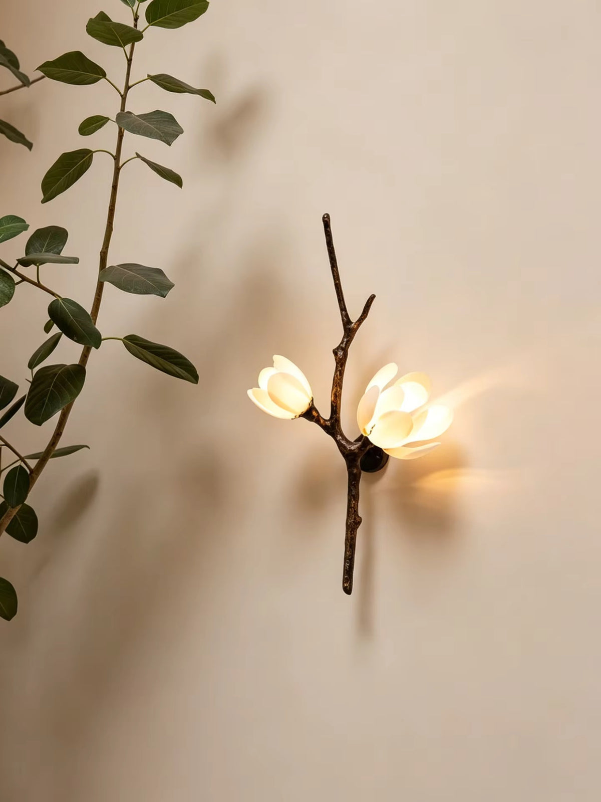 Roselle Tree Branch Floral Wall Sconce