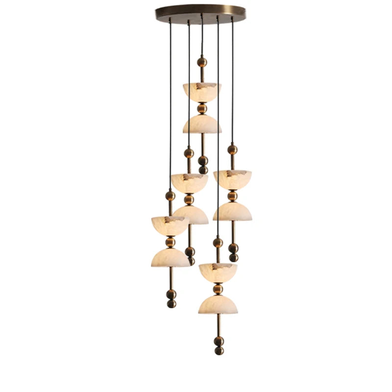 Celeste Double Dome Alabaster Pendant Light