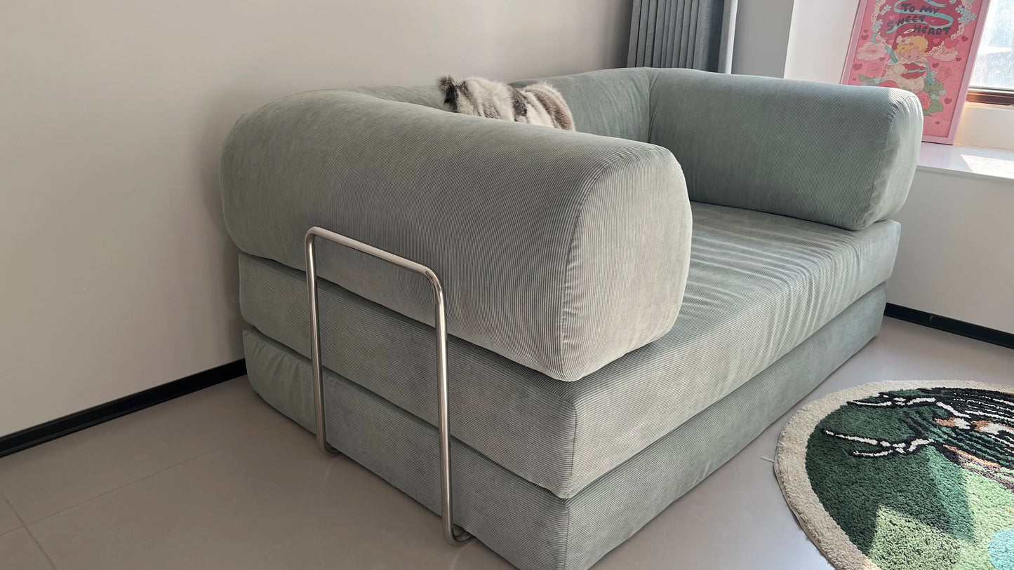 Foldable Corduroy Sofa Bed – Modern Minimalist Living Room Seating for Small Spaces
