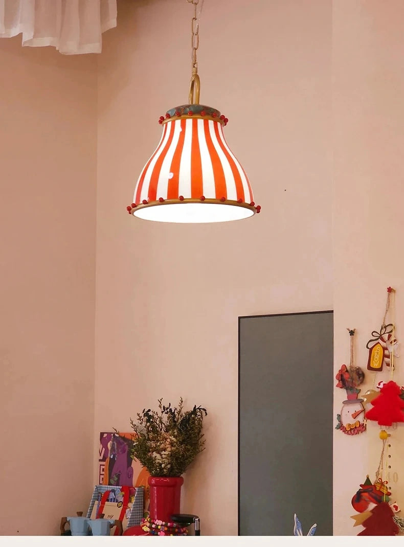 Rosetta Red Stripe Table Lamp & Pendant Light
