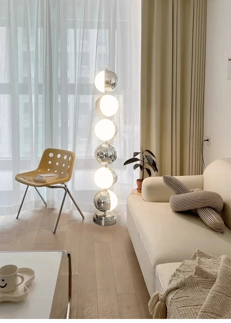 Astra Rotatable Silver Sphere Table Lamp & Floor Lamp