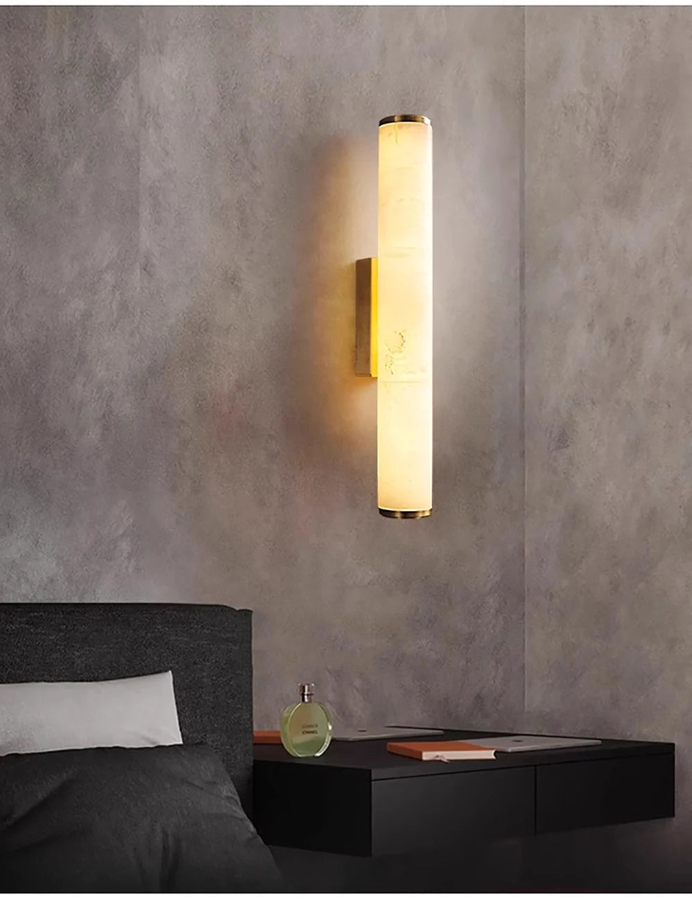 Daphne Laurel Tube Alabaster Wall Sconce