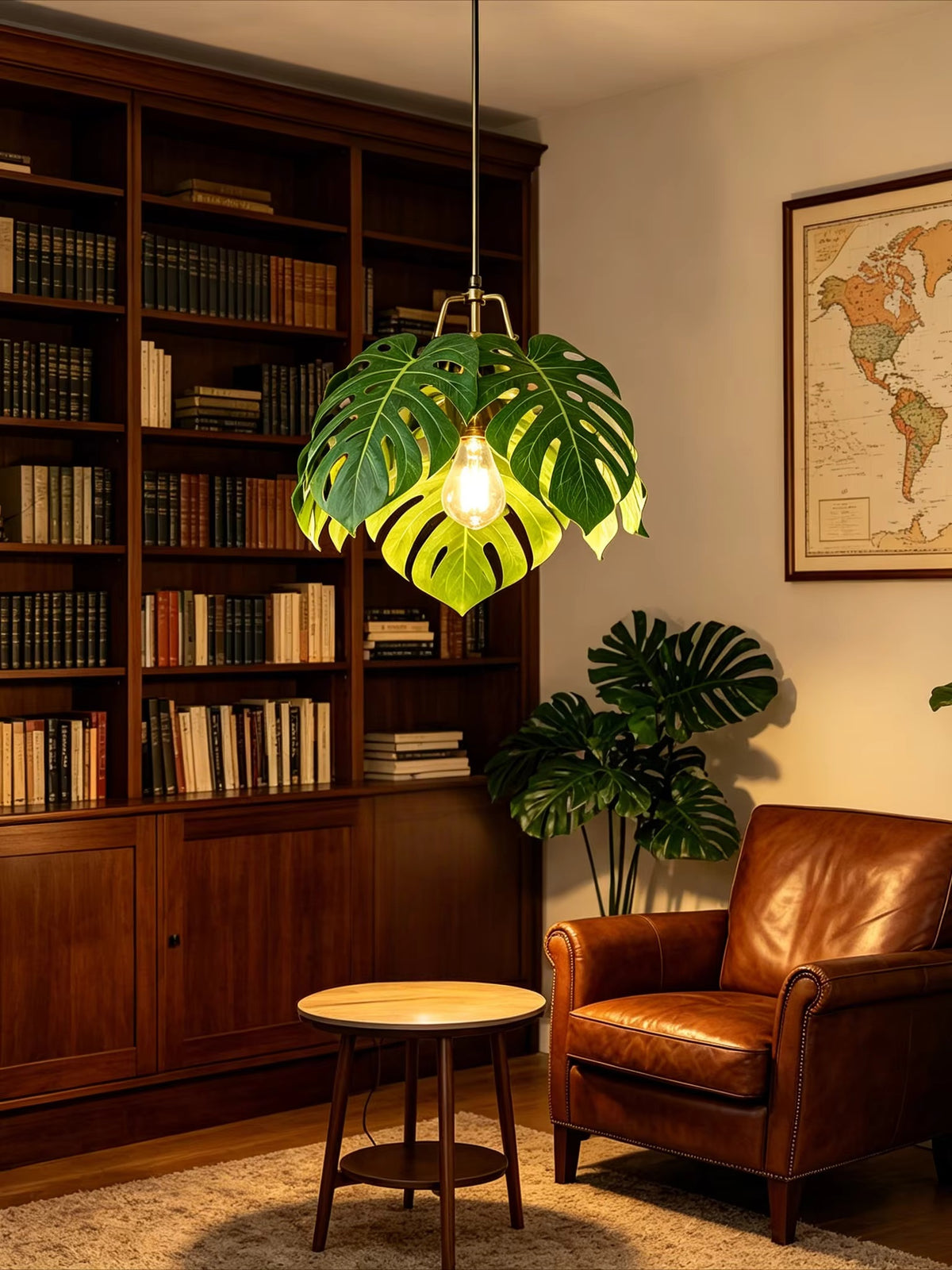 Palmera Monstera Leaf Resin Pendant Light