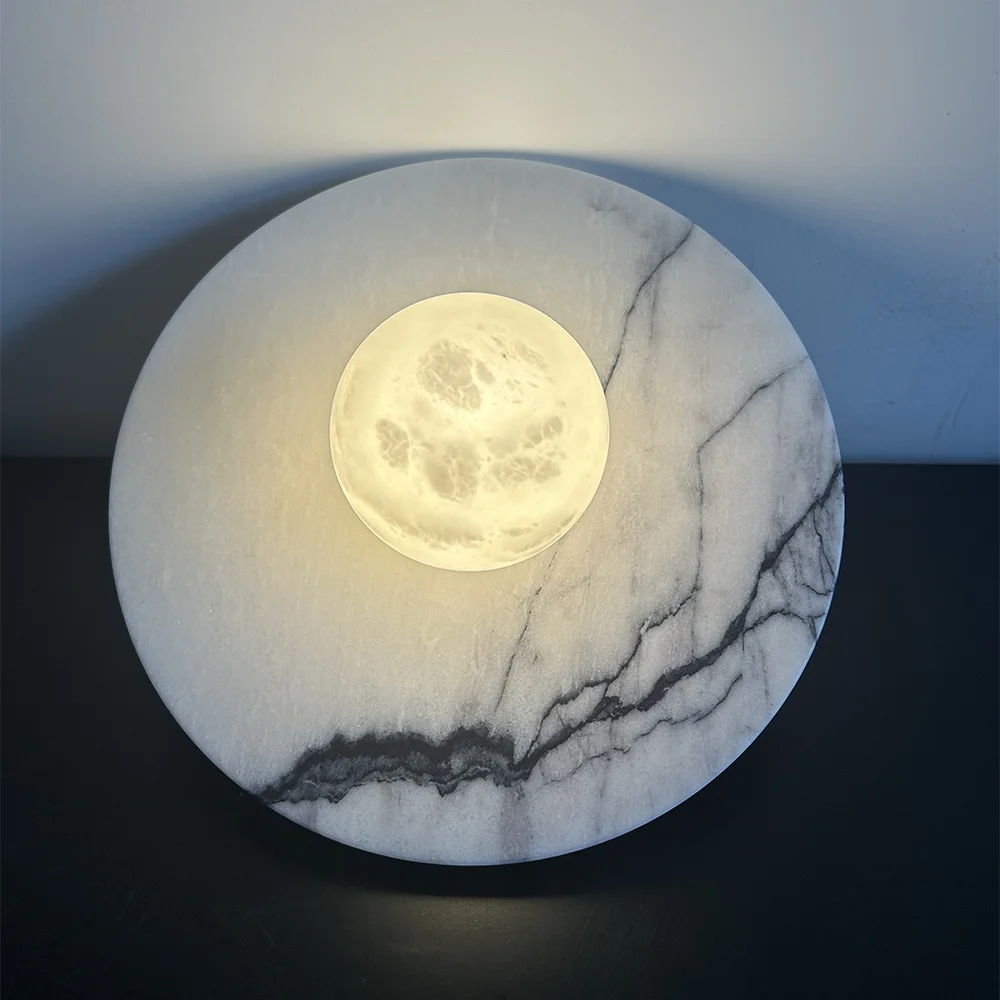 Luna Alabaster Disc Wall Light