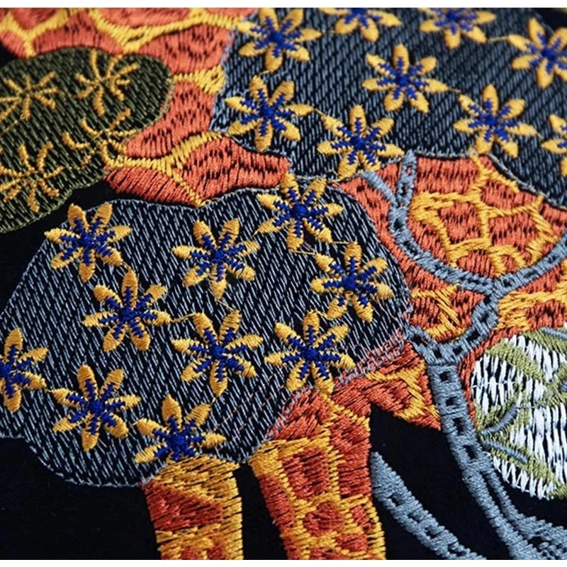Giraffe Zebra Black Tropical Animal Embroidery Pillow Case