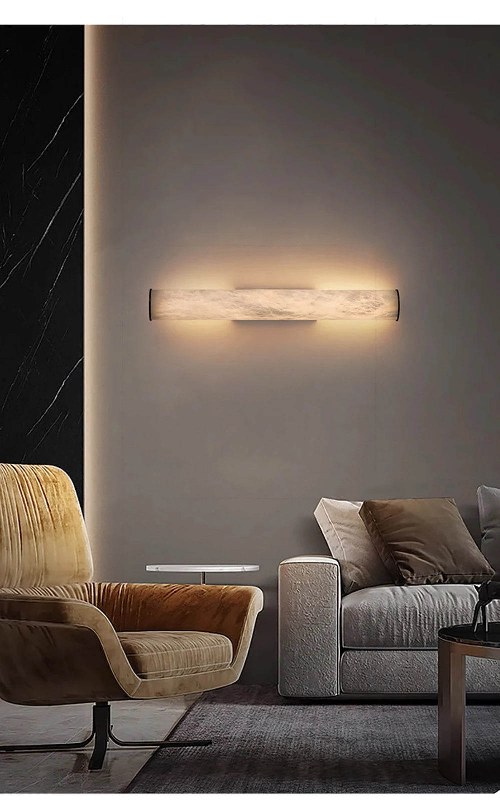 Daphne Laurel Tube Alabaster Wall Sconce