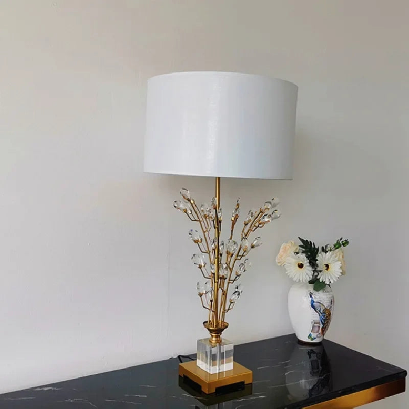 Sylvara Gold Branch Crystal Table Lamp