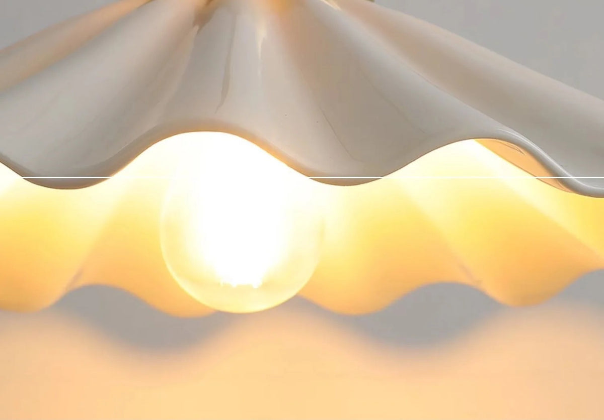 Lucie Pleated Ceramic Pendant Light