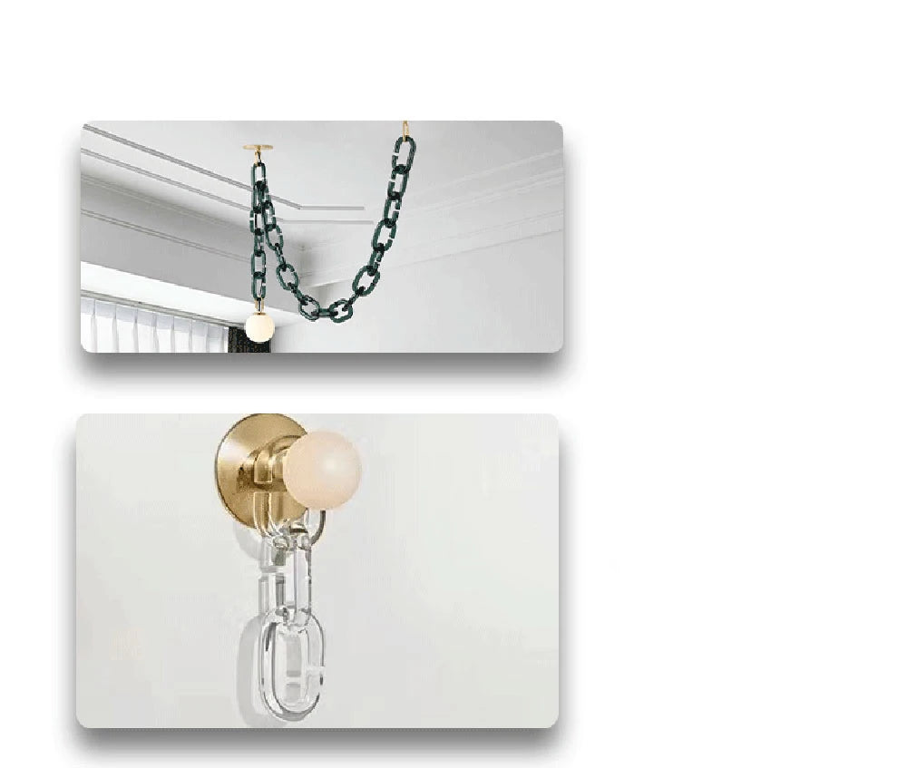 Hanging Chain Wall Sconce with Globe