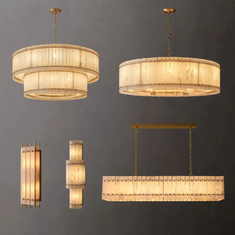 Mallory Alabaster Wall Sconce, Dimmable