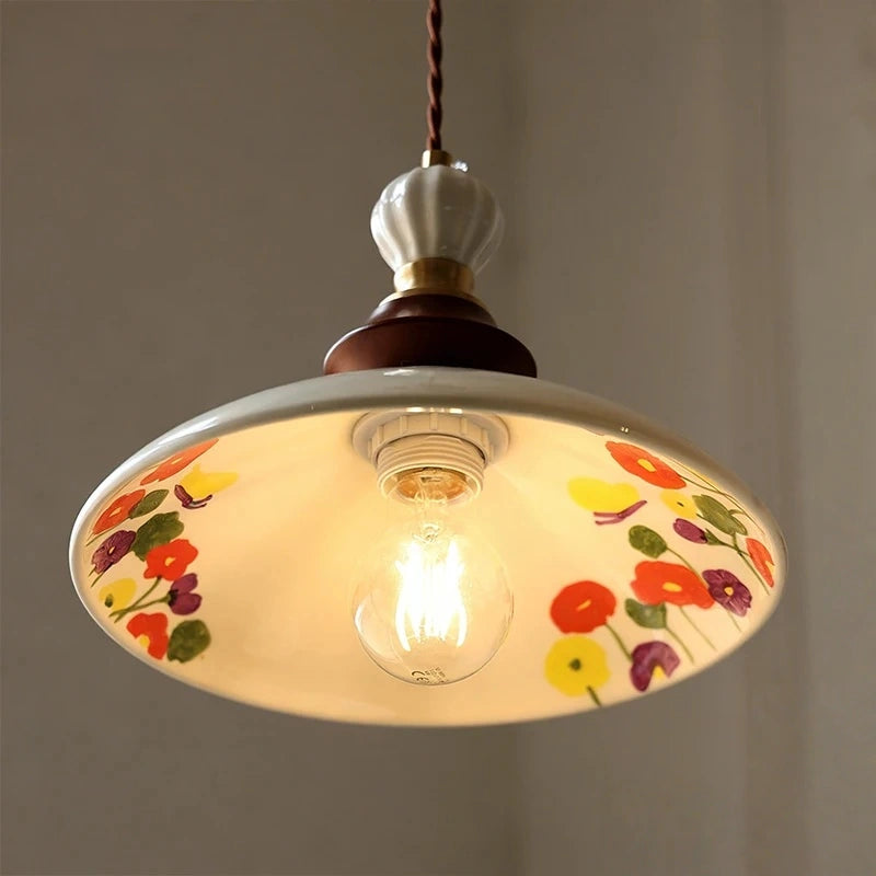 Maribel Botanical Ceramic Dish Pendant Light