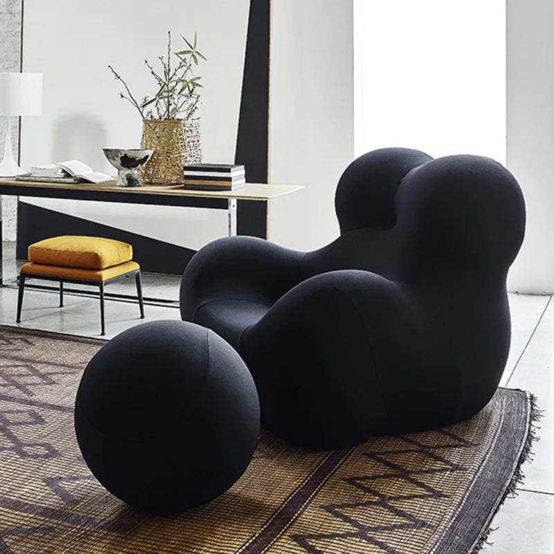 Bauhaus Striped Bean Sofa with Ottoman