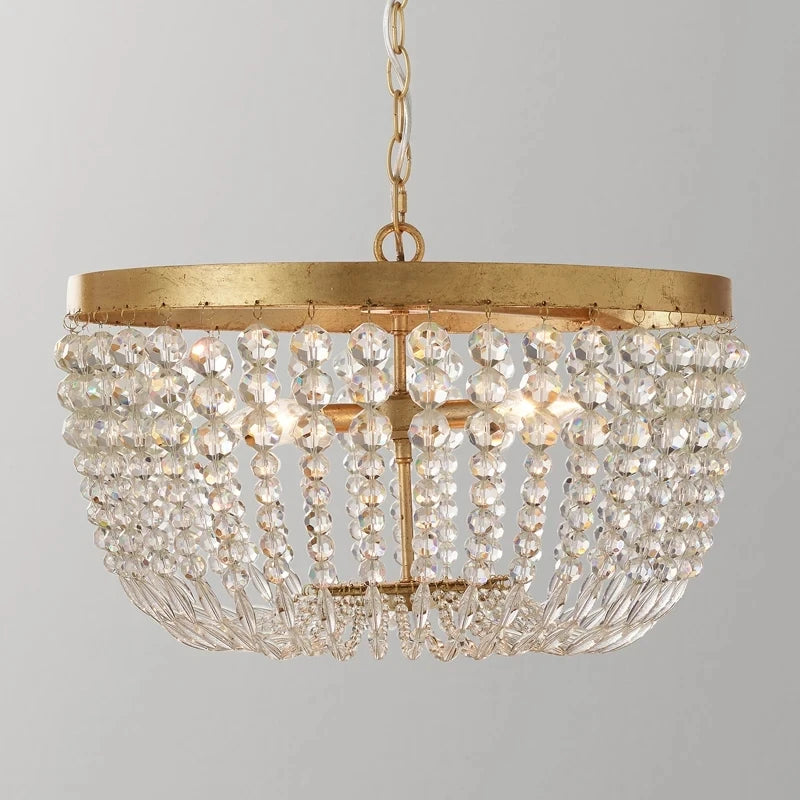Round Crystal Beads Chandelier with Hanging Chain