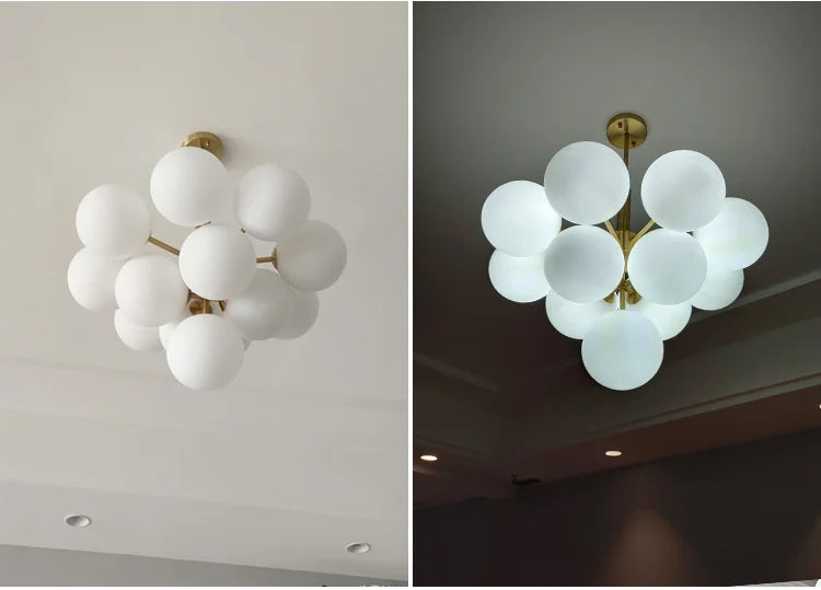 Florence White Glass Chandelier