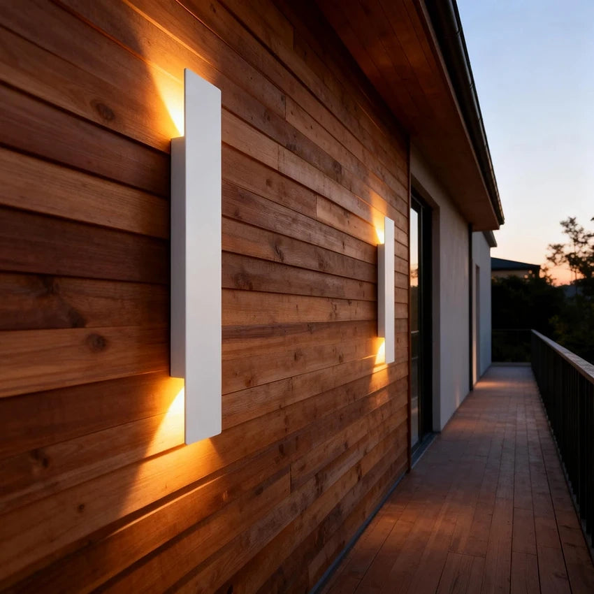 Minimalist Rectangular Up & Down Waterproof LED Wall Light