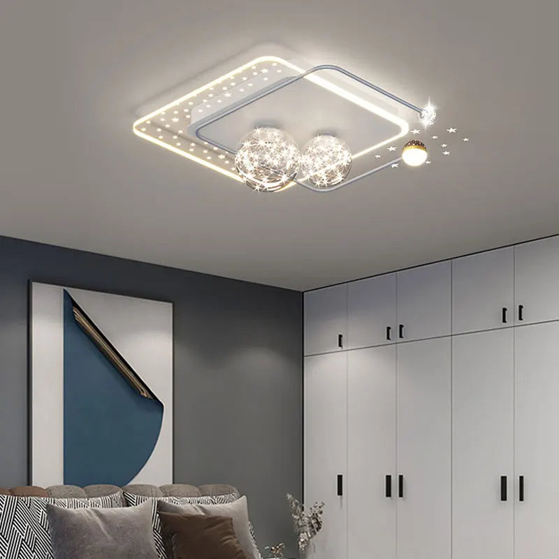 Starry Orbit Halo LED Flush Mount Light