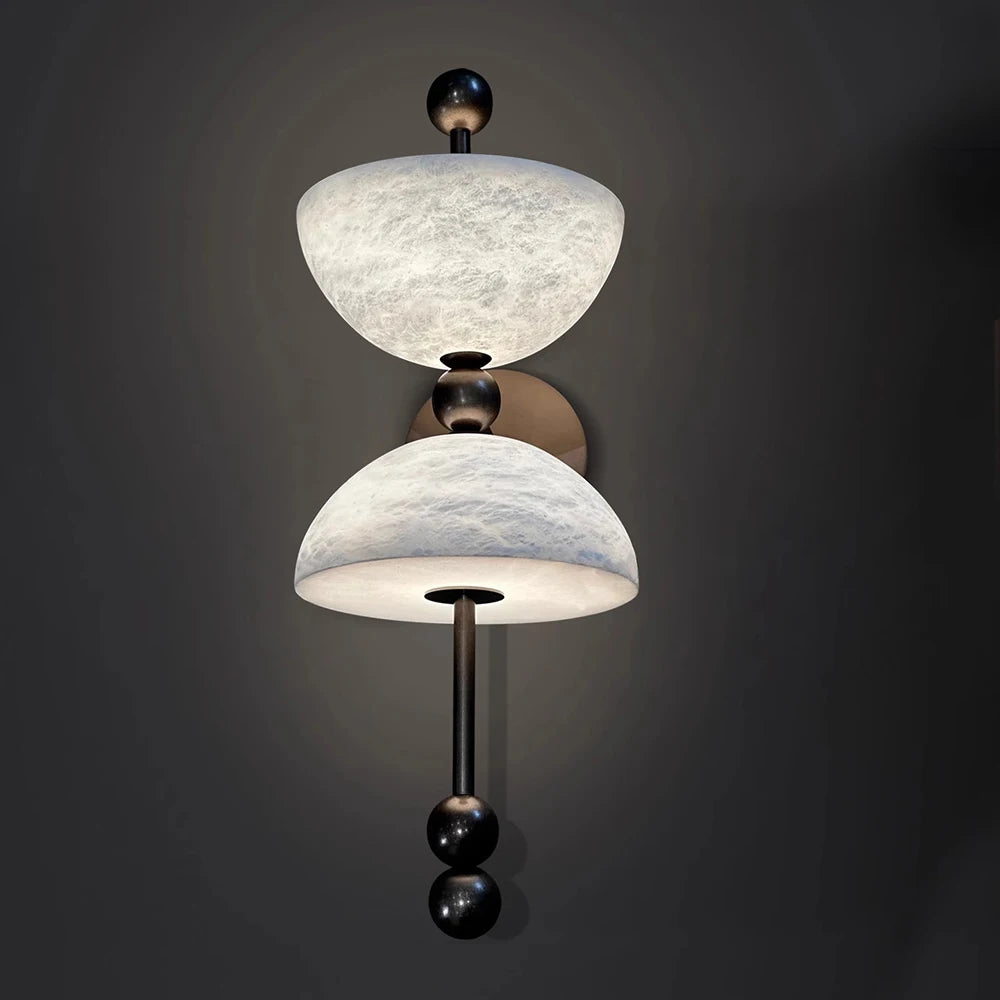 Celeste Double Dome Alabaster Pendant Light