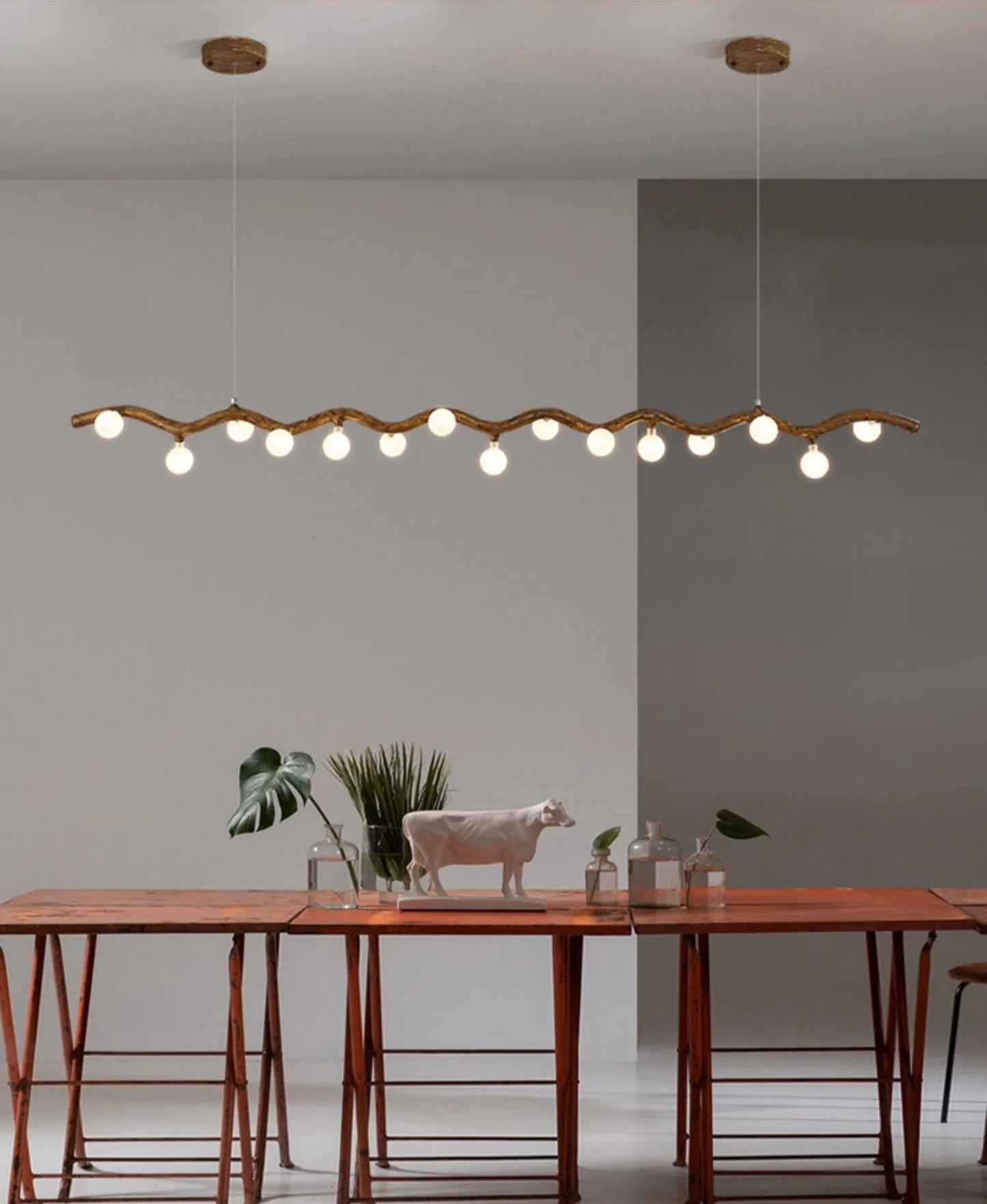 Sylvia Rustic Tree Branch Chandelier, Dimmable